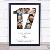Photo Collage 7-Photo 17th Birthday Custom Gift For Boys White Print Or Canvas