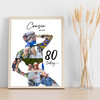 Photo Collage 80th Birthday Custom Gift For Cousin 9-Photo Man Print Or Canvas Photo Collage 80th Birthday Custom Gift For Cousin 9-Photo Man Print Or Canvas