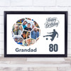 Photo Collage 80th Birthday Gift For Grandad 14-Photo Football Print Or Canvas Photo Collage 80th Birthday Gift For Grandad 14-Photo Football Print Or Canvas