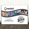 Photo Collage 80th Birthday Gift For Grandad 4-Photo Film Reel Print Or Canvas