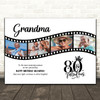 Photo Collage 80th Birthday Gift For Grandma 4-Photo Film Reel Print Or Canvas
