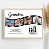 Photo Collage 80th Birthday Gift For Grandma 4-Photo Film Reel Print Or Canvas