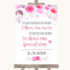 Pink Watercolour Floral In Our Thoughts Personalised Wedding Sign