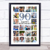 Photo Collage 90th Birthday Gift For Brother 20-Photo Portrait Print Or Canvas