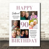 Photo Collage 90th Birthday Custom Gift For Girlfriend 6-Photo Print Or Canvas