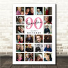 Photo Collage 90th Birthday Gift For Grandma 20-Photo Portrait Print Or Canvas