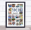 Photo Collage 90th Birthday Gift For Husband 20-Photo Portrait Print Or Canvas