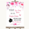Pink Watercolour Floral Jenga Guest Book Personalised Wedding Sign