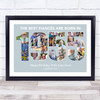 Photo Collage Blue Birthday Gift For Fiance 23-Photo Year 1955 Print Or Canvas