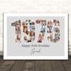 Photo Collage Grey Birthday Gift For Anyone 21-Photo Year 1976 Print Or Canvas