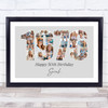 Photo Collage Grey Birthday Gift For Anyone 21-Photo Year 1976 Print Or Canvas
