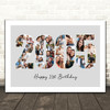Photo Collage Grey Birthday Gift For Anyone 33-Photo Year 2005 Print Or Canvas