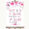 Pink Watercolour Floral Love Is Sweet Take A Treat Candy Buffet Wedding Sign