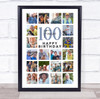 Photo Collage 100th Birthday Gift For Fiancé 20-Photo Portrait Print Or Canvas