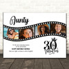 Photo Collage 30th Birthday Gift For Aunty 4-Photo Camera Film Print Or Canvas