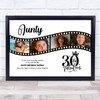 Photo Collage 30th Birthday Gift For Aunty 4-Photo Camera Film Print Or Canvas