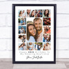 Photo Collage 30th Birthday Custom Gift For Boyfriend 15-Photo Print Or Canvas