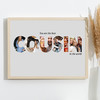 Photo Collage Grey 6-Photo Custom Gift For Cousin Any Occasion Print Or Canvas