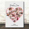 Photo Collage Hen Do Custom Gift For Bride 16-Photo Pink Heart Print Or Canvas