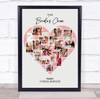 Photo Collage Hen Do Custom Gift For Bride 16-Photo Pink Heart Print Or Canvas
