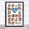 Photo Collage Father's Day Gift For Daddy 20-Photo Blue Heart Print Or Canvas Photo Collage Father's Day Gift For Daddy 20-Photo Blue Heart Print Or Canvas