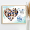 Photo Collage Gift For Grandfather Father's Day 14-Photo Blue Print Or Canvas