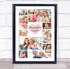 Photo Collage Gift For Grandmother Mother's Day 10-Photo Pink Print Or Canvas