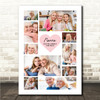 Photo Collage Gift For Nanna Mother's Day 10-Photo Pink Heart Print Or Canvas Photo Collage Gift For Nanna Mother's Day 10-Photo Pink Heart Print Or Canvas