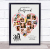 Photo Collage 30th Birthday Gift For Girlfriend 16-Photo Pink Print Or Canvas
