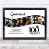 Photo Collage 100th Birthday Gift For Girlfriend 4-Photo Film Print Or Canvas