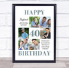 Photo Collage 40th Birthday Custom Gift For Boyfriend 6-Photo Print Or Canvas