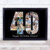 Photo Collage Print Canvas 40th Birthday 19-Photo Birthday Gift For Him 40 Black Photo Collage Print Canvas 40th Birthday 19-Photo Birthday Gift For Him 40 Black