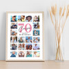 Photo Collage Print Or Canvas 70th Birthday Custom Gift For Cousin 20-Photo Pink