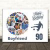 Photo Collage Print Or Canvas 90th Birthday Gift For Boyfriend 14-Photo Football