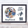 Photo Collage Print Or Canvas 90th Birthday Gift For Boyfriend 14-Photo Football