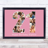 Photo Collage Print Or Canvas 21st Birthday Gift For Her 13-Photo Number 21 Pink