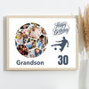 Photo Collage Print Or Canvas 30th Birthday Gift For Grandson 14-Photo Football
