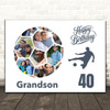 Photo Collage Print Or Canvas 40th Birthday Gift For Grandson 14-Photo Football