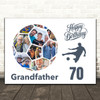 Photo Collage Print Canvas 70th Birthday Gift For Grandfather 14-Photo Football