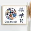Photo Collage Print Canvas 70th Birthday Gift For Grandfather 14-Photo Football