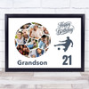 Photo Collage Print Or Canvas 21st Birthday Gift For Grandson 14-Photo Football