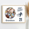 Photo Collage Print Or Canvas 21st Birthday Gift For Grandson 14-Photo Football