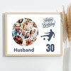 Photo Collage Print Or Canvas 30th Birthday Gift For Husband 14-Photo Football