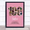Photo Collage 100th Birthday Gift For Her Gift For Her 23-Photo 100 Pink Print