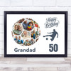 Photo Collage Print Or Canvas 50th Birthday Gift For Grandad 14-Photo Football