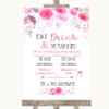 Pink Watercolour Floral Signature Favourite Drinks Personalised Wedding Sign