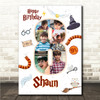 Photo Collage 6-Photo 8th Birthday Gift For Kids Boys Harry Potter White Print