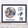 Photo Collage Print Or Canvas 70th Birthday Gift For Husband 14-Photo Football