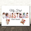 Photo Collage First Christmas Gift For Anyone 9-Photo Christmas Reindeer Print