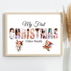 Photo Collage First Christmas Gift For Anyone 9-Photo Christmas Reindeer Print